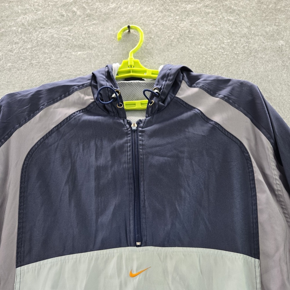 VINTAGE Nike VB Men Jacket L Gray Windbreaker Center Swoosh Volley Ball 90s READ - Picture 4 of 9